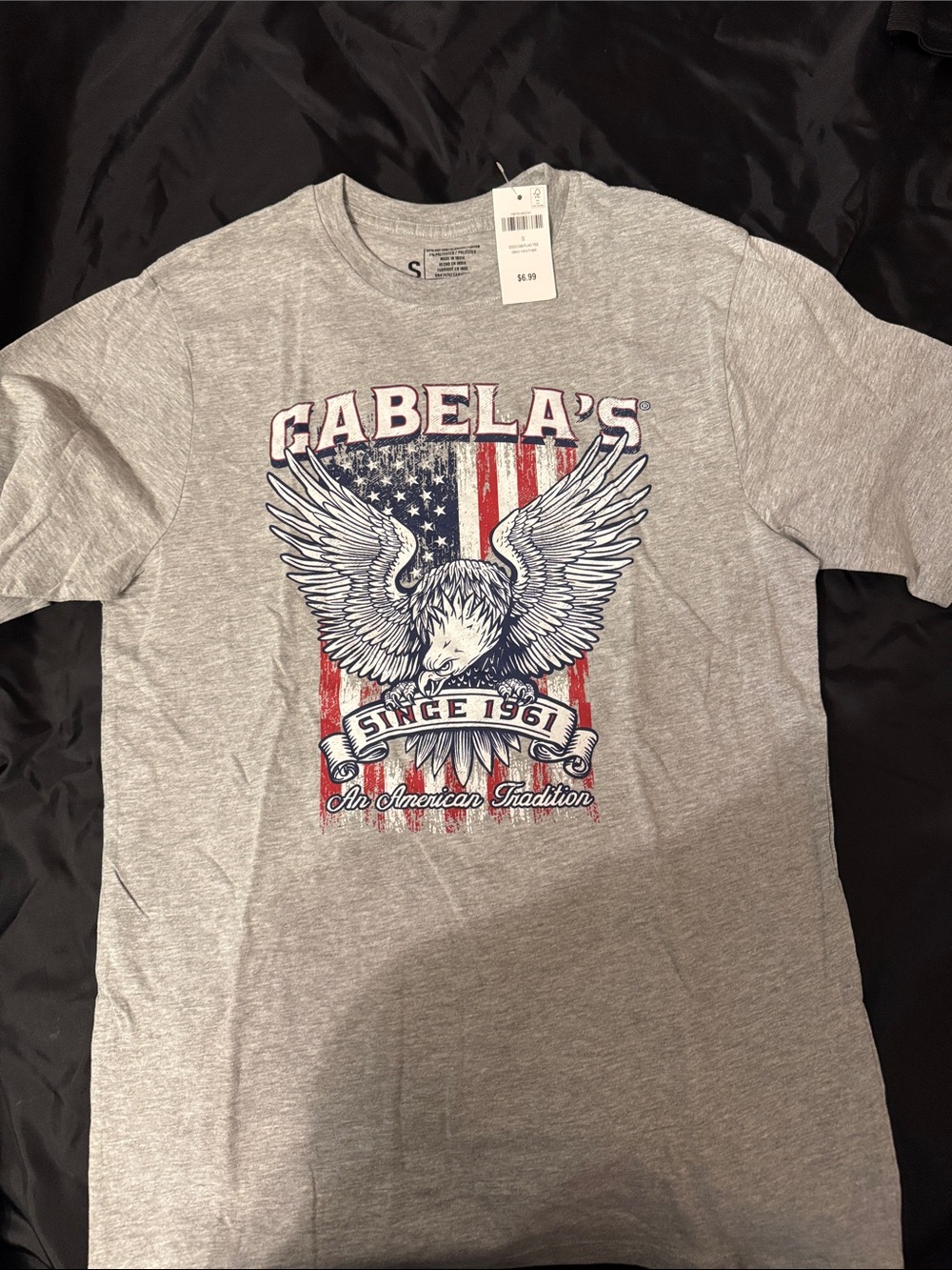 Cabela's Gray Short-Sleeve Eagle & Flag Graphic Tee